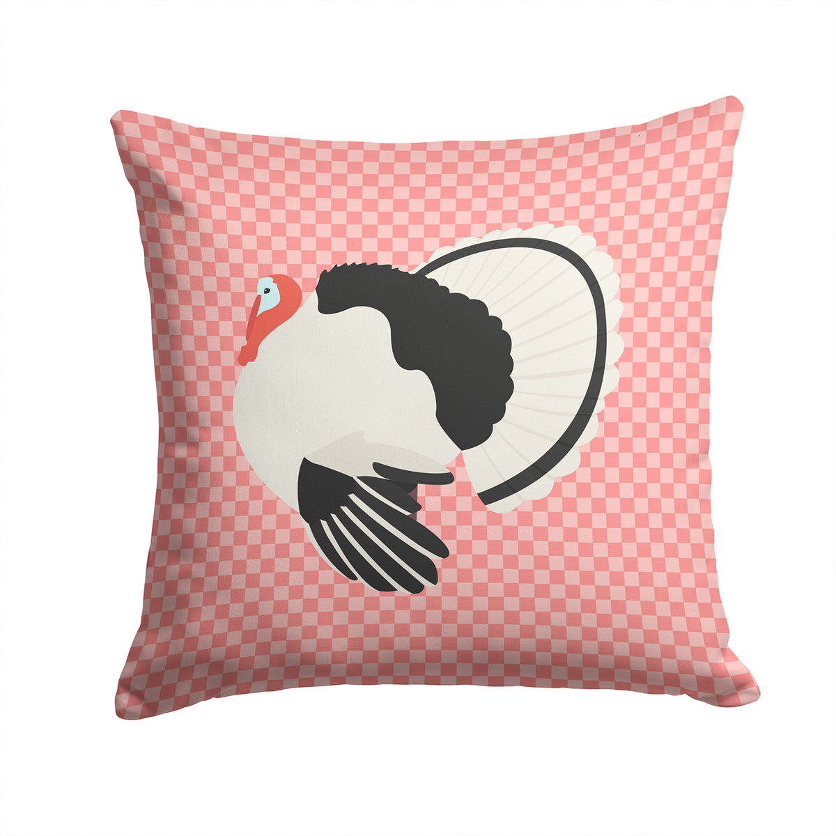Royal Palm Turkey Pink Check Fabric Decorative Pillow BB7988PW1414 - the-store.com