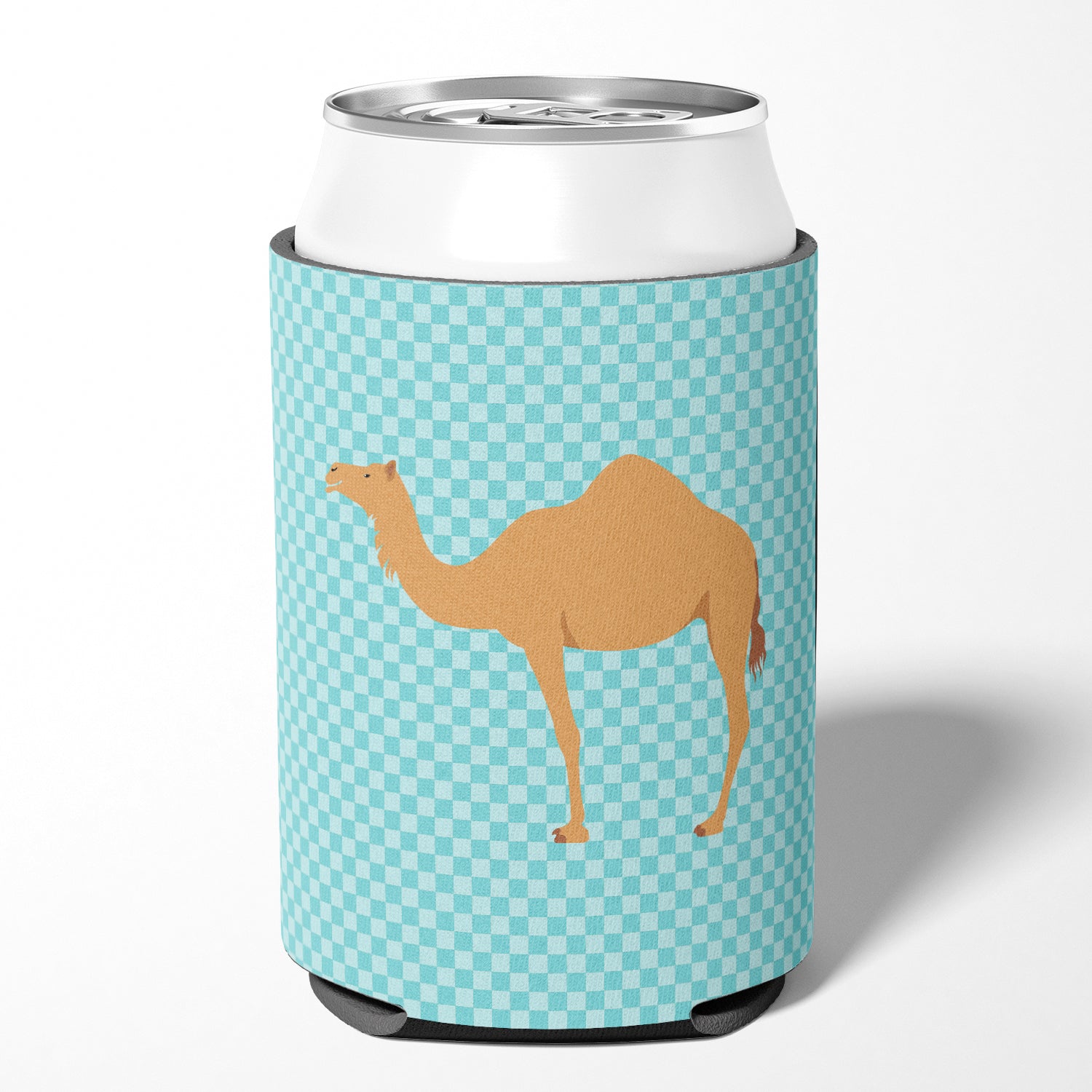 Arabian Camel Dromedary Blue Check Can or Bottle Hugger BB7991CC