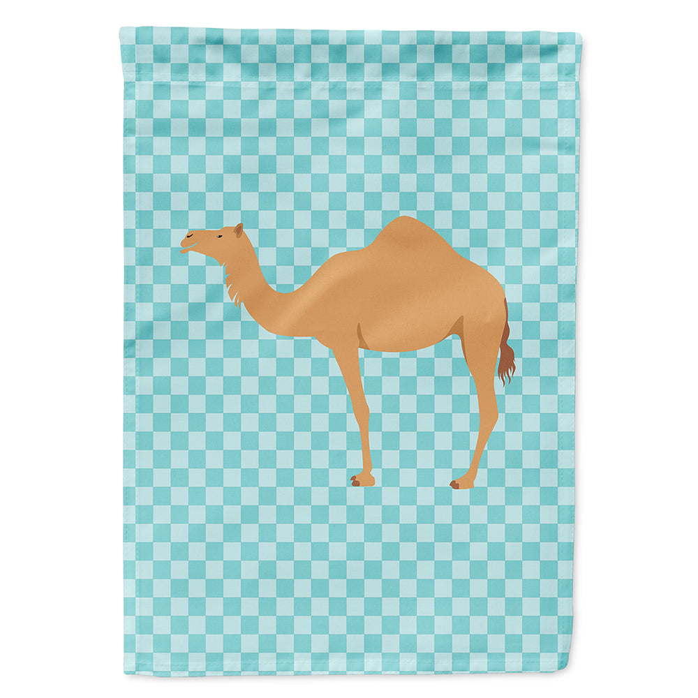 Arabian Camel Dromedary Blue Check Flag Canvas House Size BB7991CHF