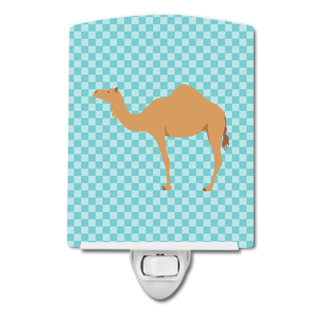 Arabian Camel Dromedary Blue Check Ceramic Night Light BB7991CNL - the-store.com