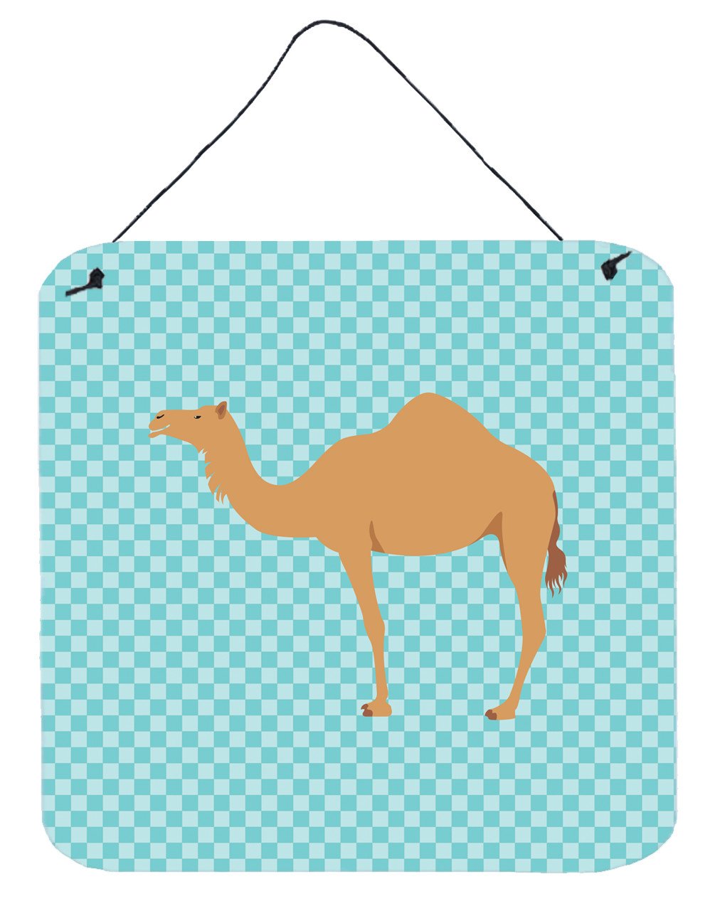 Arabian Camel Dromedary Blue Check Wall or Door Hanging Prints BB7991DS66 by Caroline&#39;s Treasures