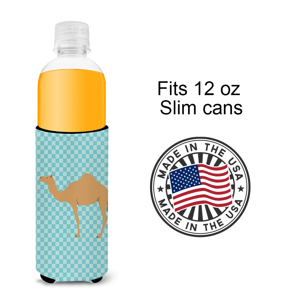 Arabian Camel Dromedary Blue Check  Ultra Hugger for slim cans  the-store.com.
