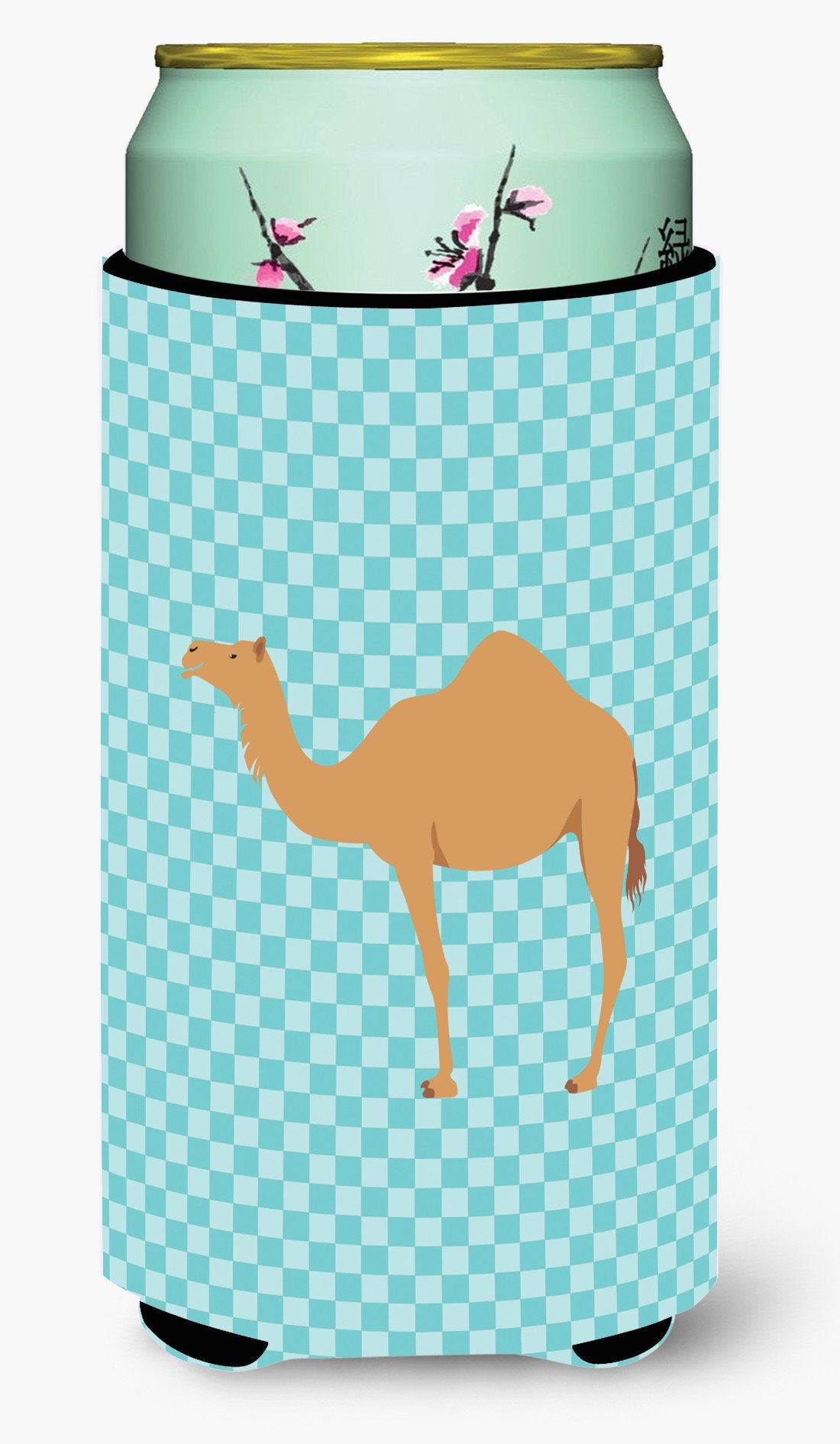 Arabian Camel Dromedary Blue Check Tall Boy Beverage Insulator Hugger BB7991TBC by Caroline&#39;s Treasures