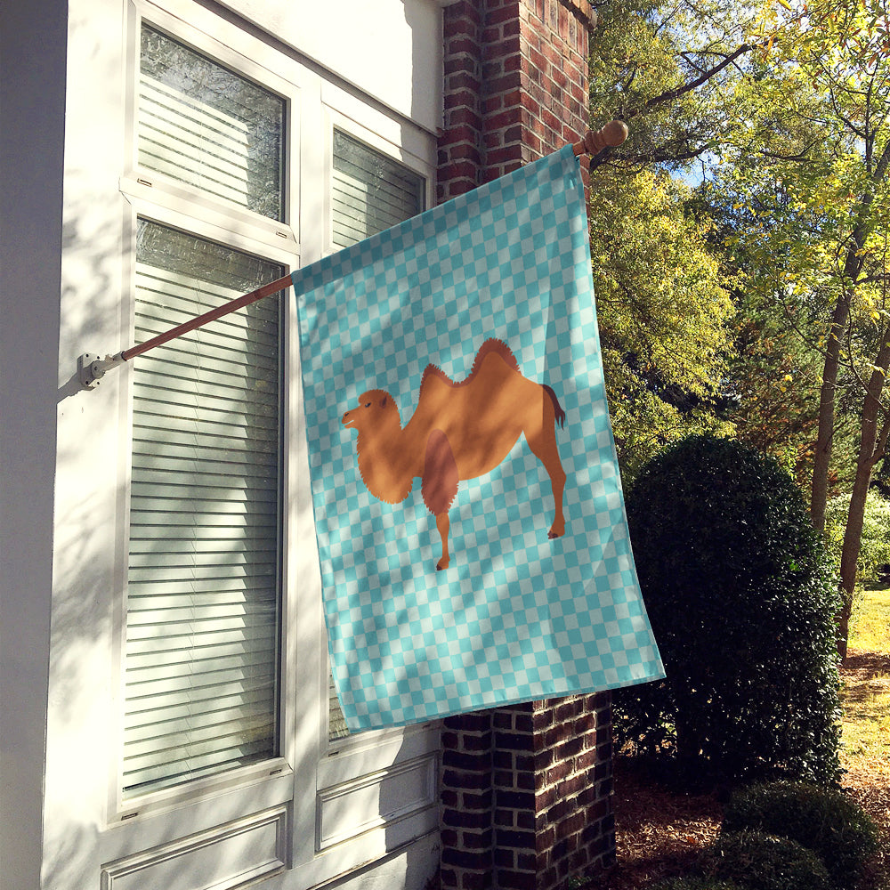 Bactrian Camel Blue Check Flag Canvas House Size BB7992CHF  the-store.com.