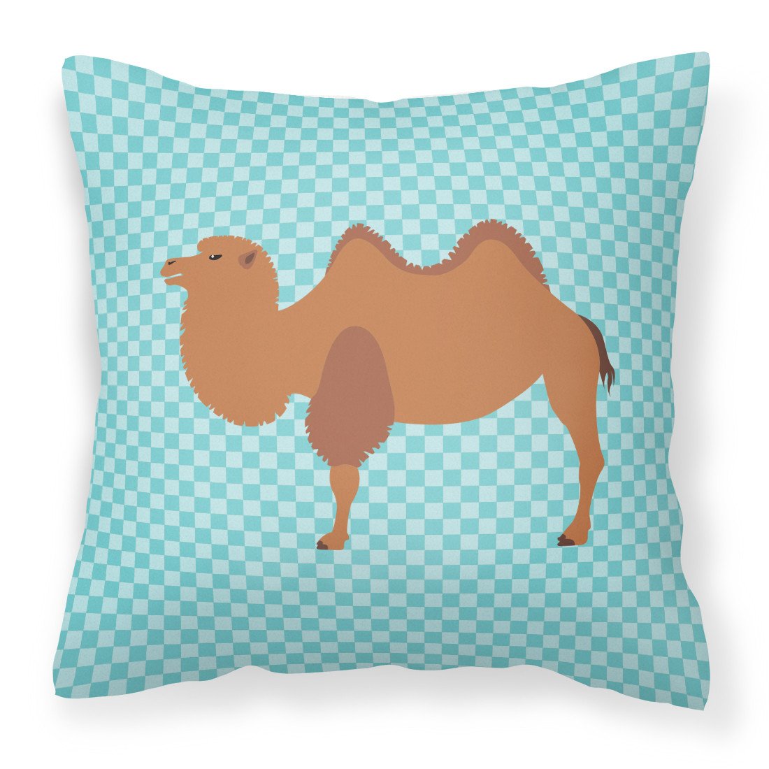 Bactrian Camel Blue Check Fabric Decorative Pillow BB7992PW1818 by Caroline's Treasures