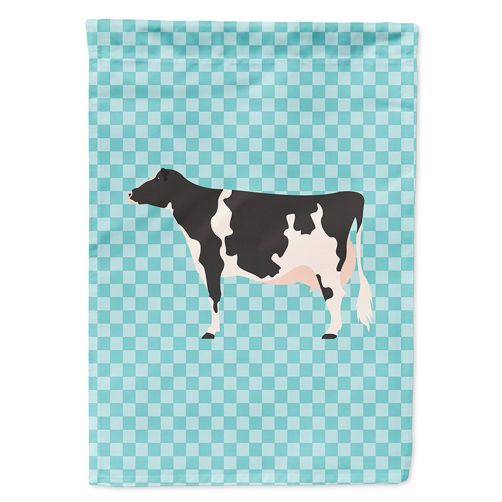 Holstein Cow Blue Check Flag Canvas House Size BB7996CHF