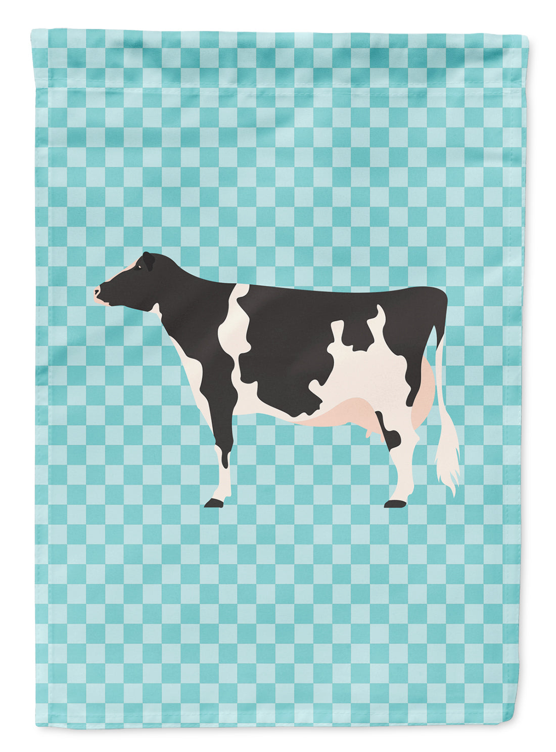 Holstein Cow Blue Check Flag Garden Size BB7996GF