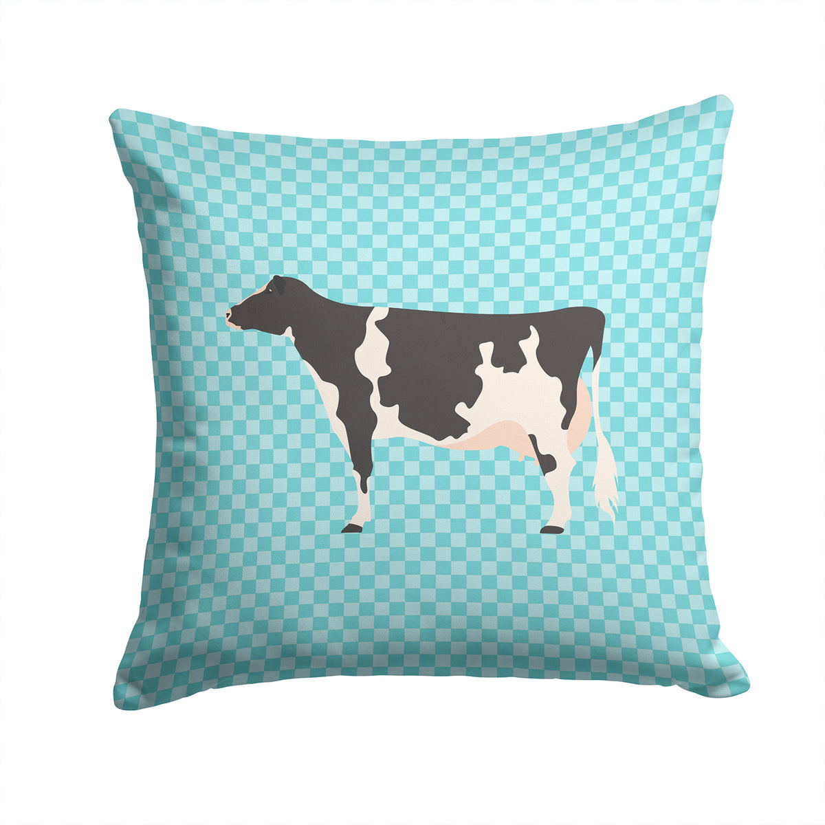 Holstein Cow Blue Check Fabric Decorative Pillow BB7996PW1414 - the-store.com