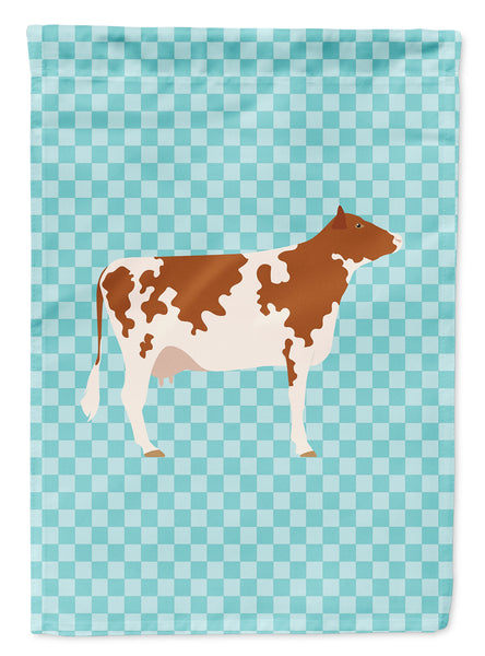Ayrshire Cow Blue Check Flag Garden Size