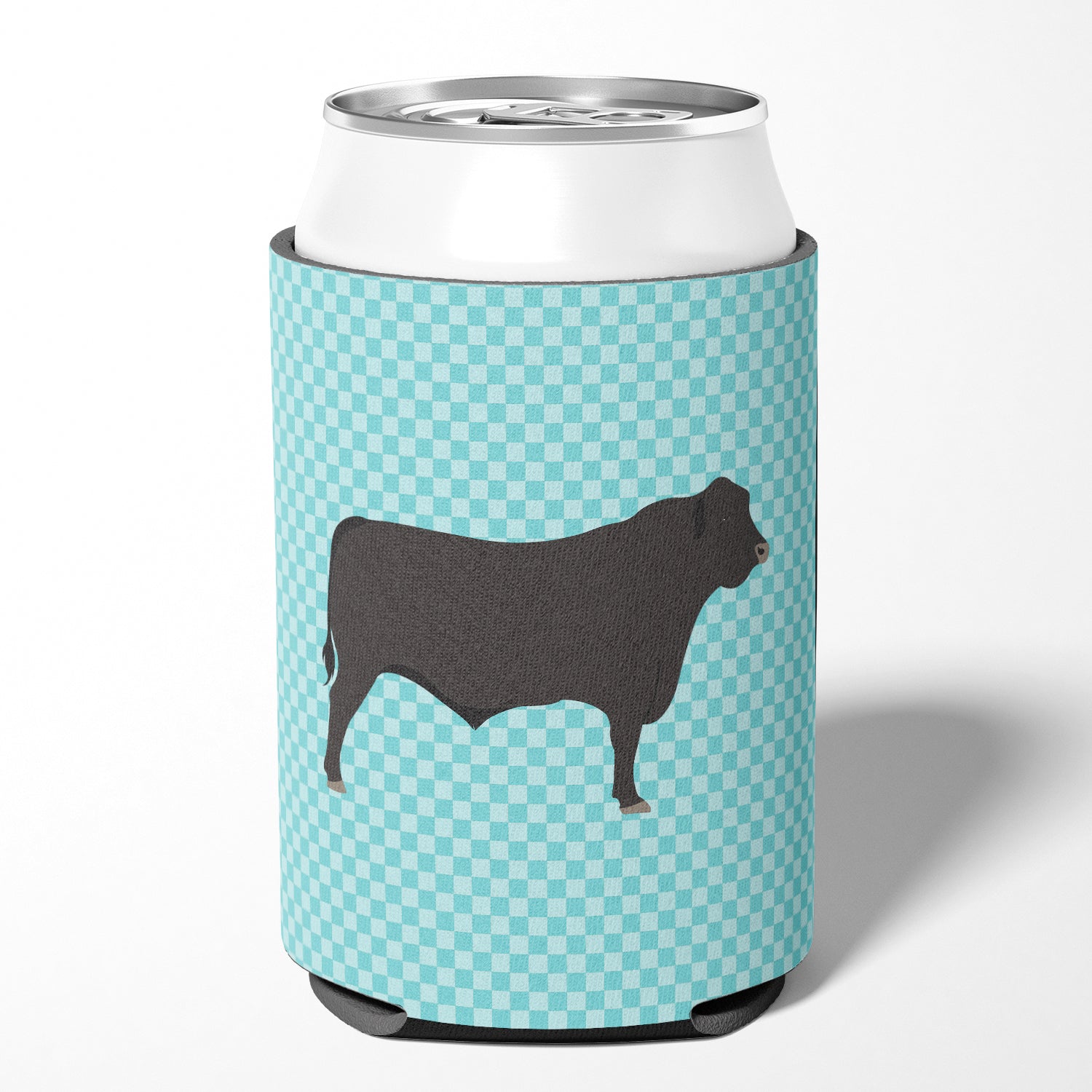 Black Angus Cow Blue Check Can or Bottle Hugger BB8002CC  the-store.com.