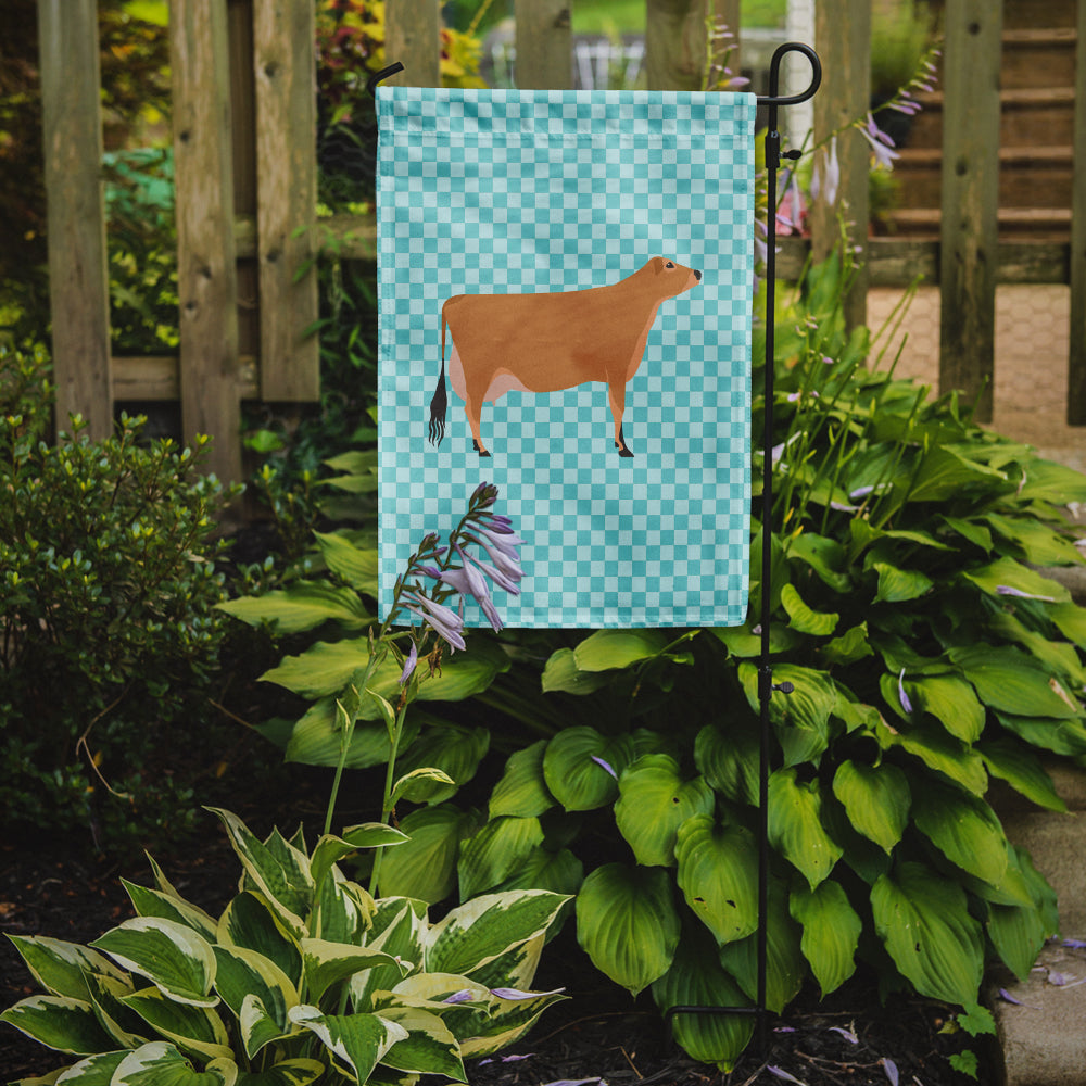 Jersey Cow Blue Check Flag Garden Size  the-store.com.