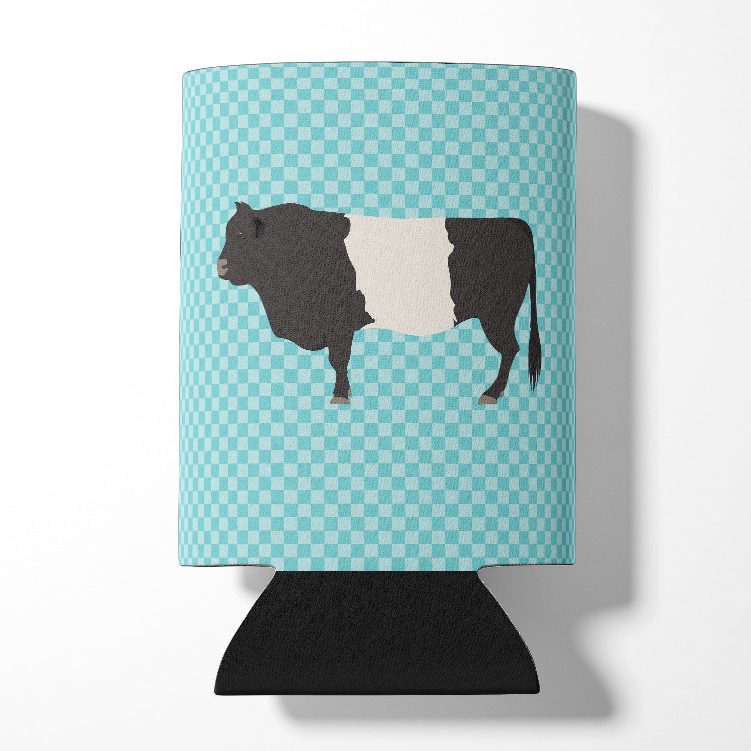 Belted Galloway Cow Blue Check Can or Bottle Hugger BB8005CC
