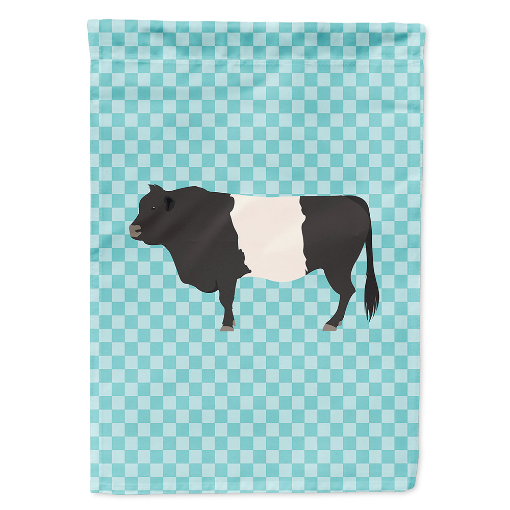 Belted Galloway Cow Blue Check Flag Canvas House Size BB8005CHF