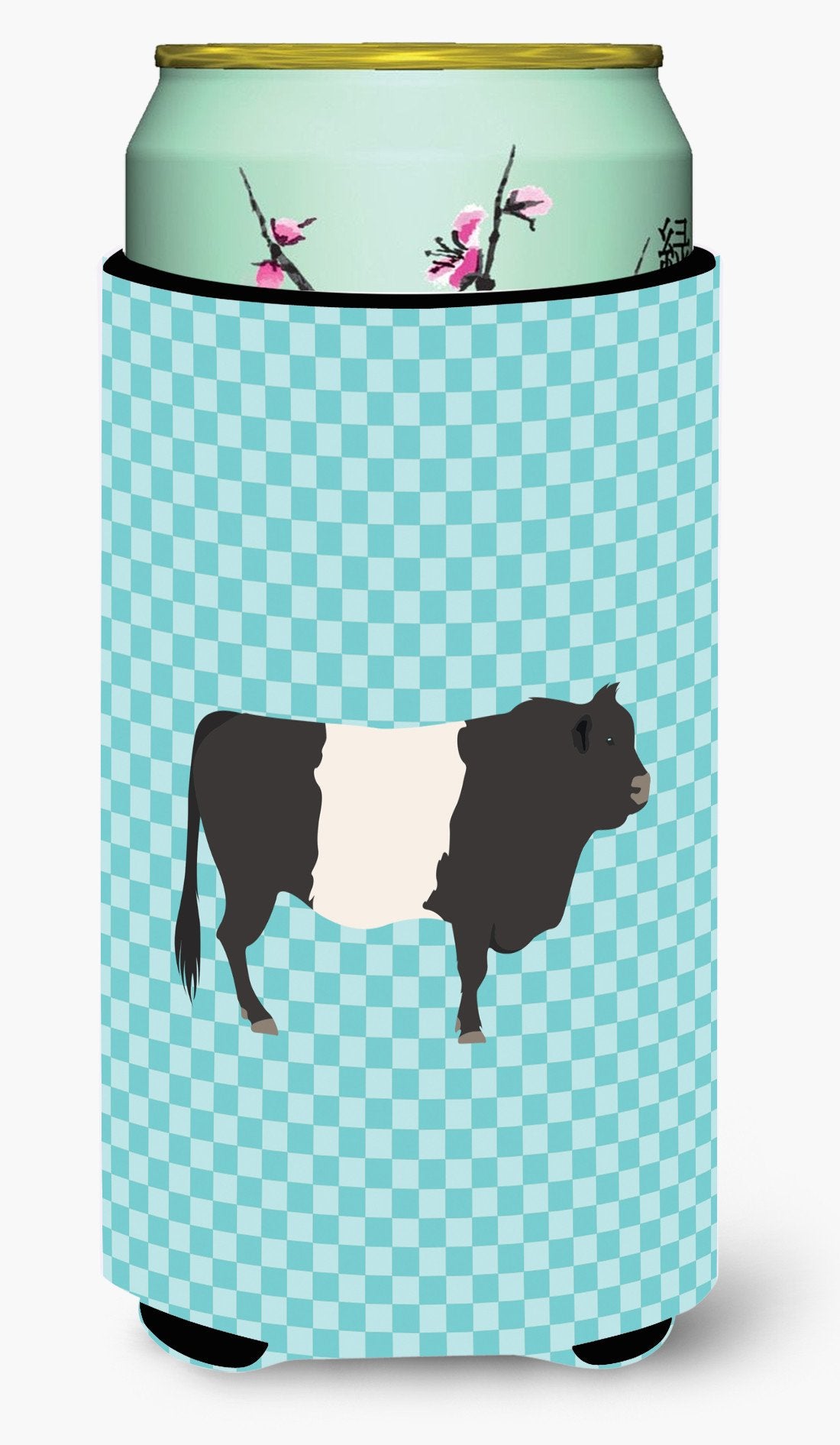 Belted Galloway Cow Blue Check Tall Boy Beverage Insulator Hugger BB8005TBC by Caroline&#39;s Treasures