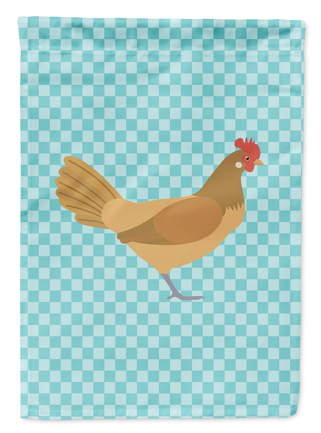 Frisian Friesian Chicken Blue Check Flag Garden Size