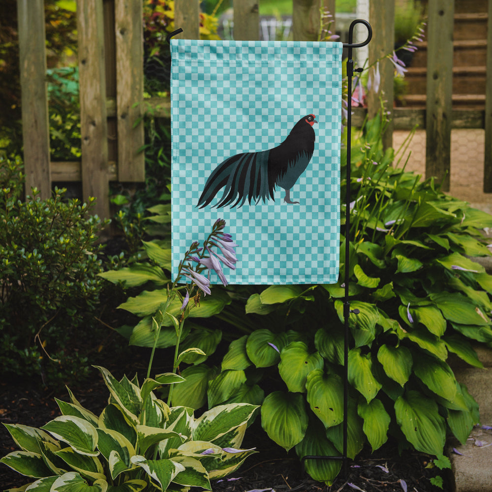 Sumatra Chicken Blue Check Flag Garden Size