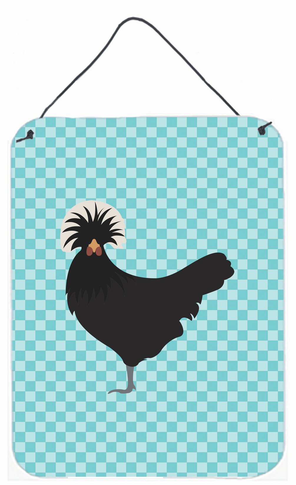 Polish Poland Chicken Blue Check Wall or Door Hanging Prints BB8008DS1216 by Caroline's Treasures