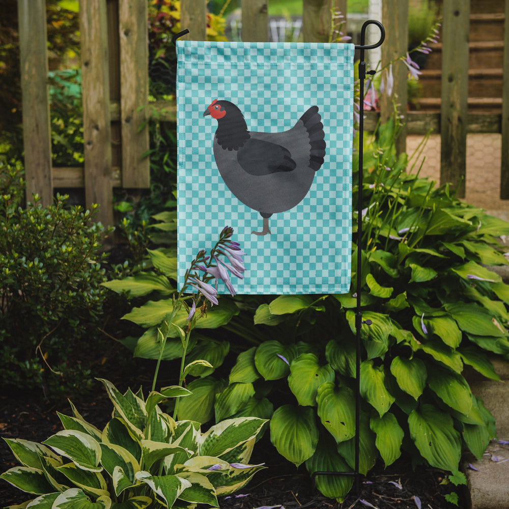 Jersey Giant Chicken Blue Check Flag Garden Size  the-store.com.