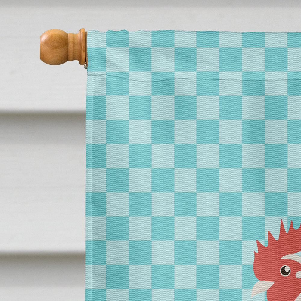 German Langshan Chicken Blue Check Flag Canvas House Size BB8011CHF