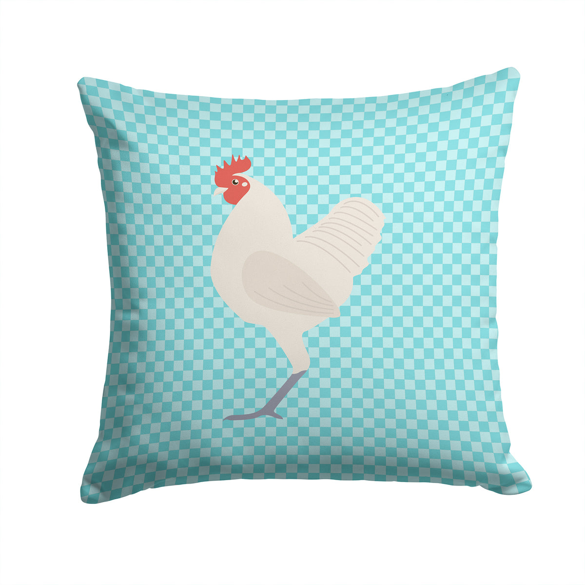 German Langshan Chicken Blue Check Fabric Decorative Pillow BB8011PW1414 - the-store.com