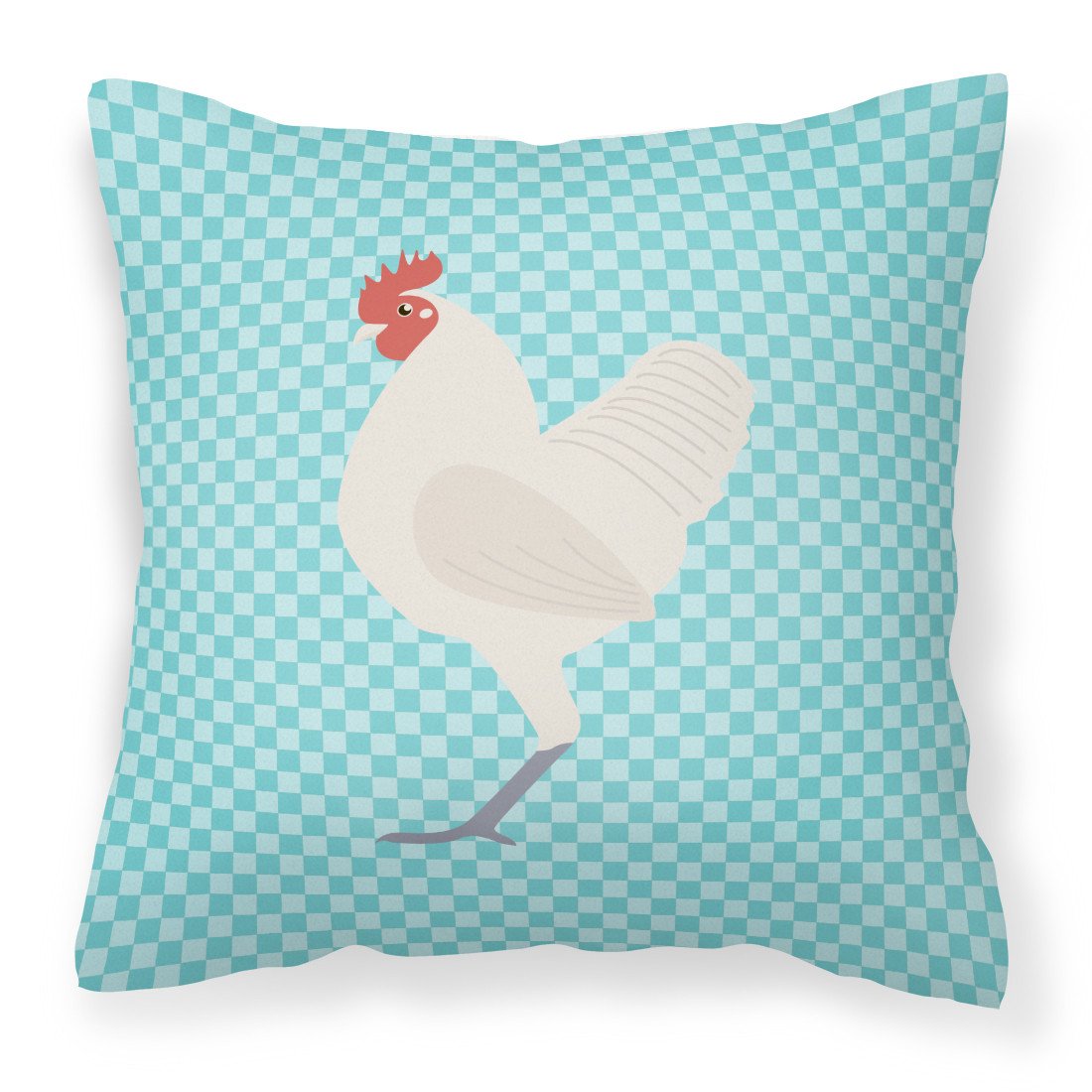 German Langshan Chicken Blue Check Fabric Decorative Pillow BB8011PW1818 by Caroline&#39;s Treasures