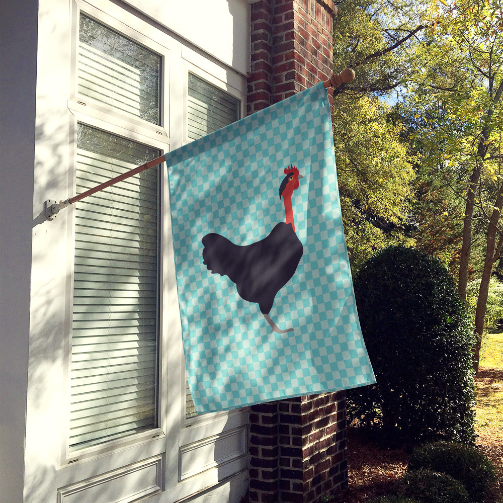 Naked Neck Chicken Blue Check Flag Canvas House Size BB8013CHF  the-store.com.