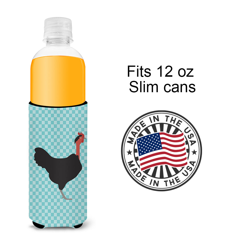 Naked Neck Chicken Blue Check  Ultra Hugger for slim cans