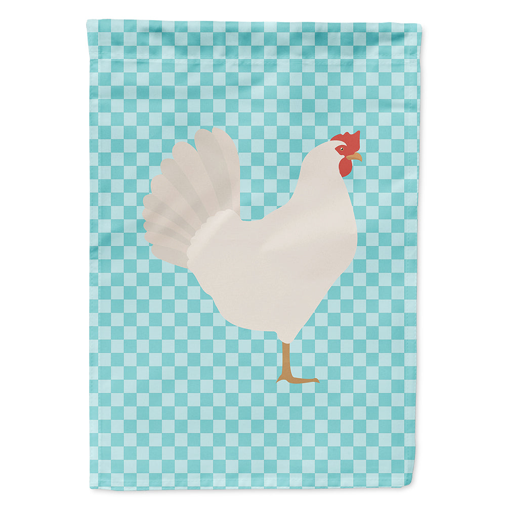 Leghorn Chicken Blue Check Flag Canvas House Size BB8014CHF