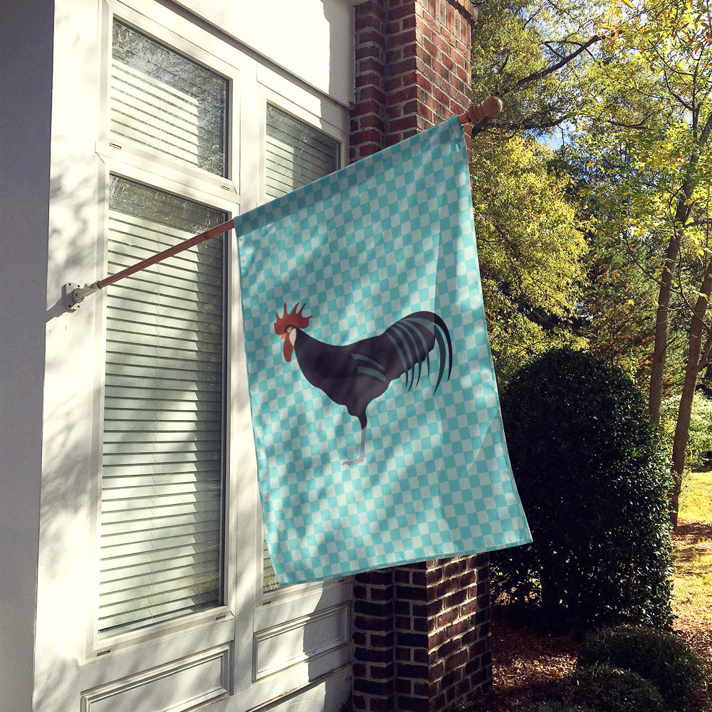 Minorca Ctalalan Chicken Blue Check Flag Canvas House Size BB8015CHF