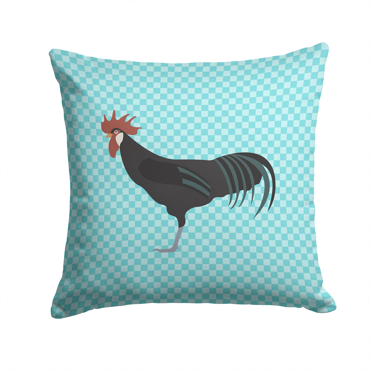 Minorca Ctalalan Chicken Blue Check Fabric Decorative Pillow BB8015PW1414 - the-store.com