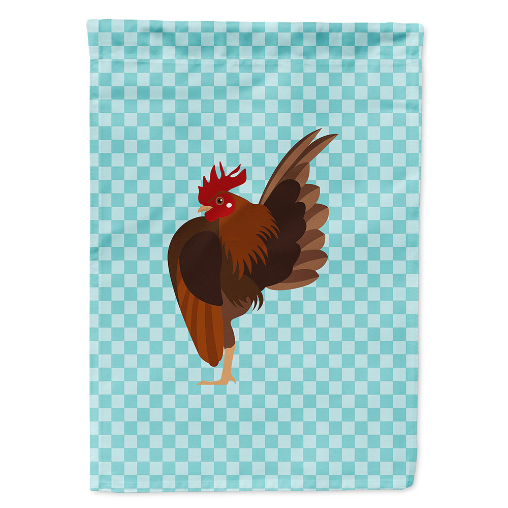 Malaysian Serama Chicken Blue Check Flag Canvas House Size BB8016CHF