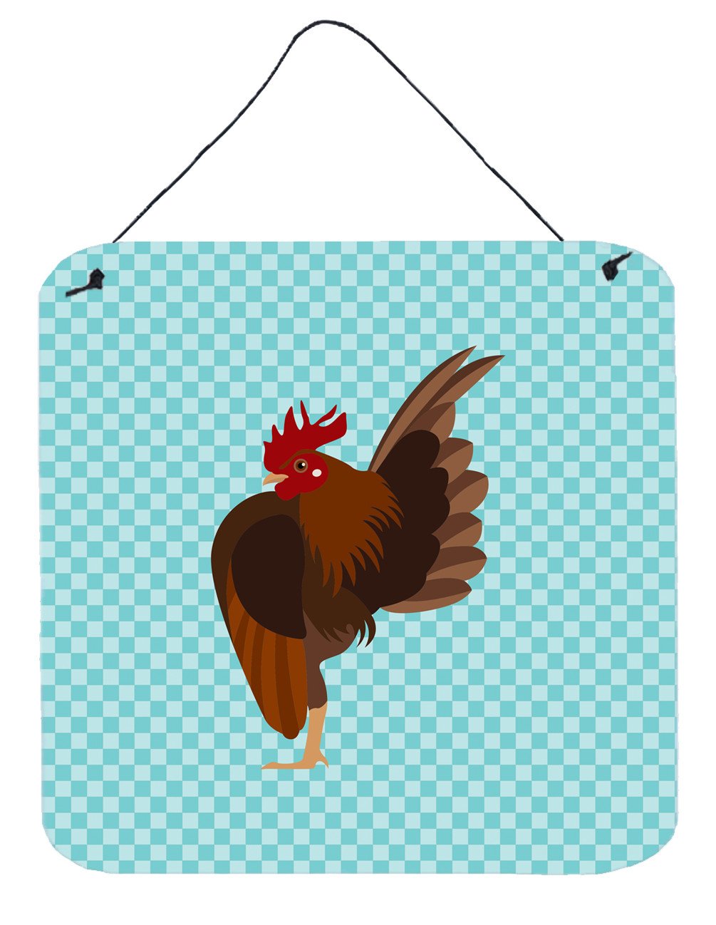 Malaysian Serama Chicken Blue Check Wall or Door Hanging Prints BB8016DS66 by Caroline's Treasures