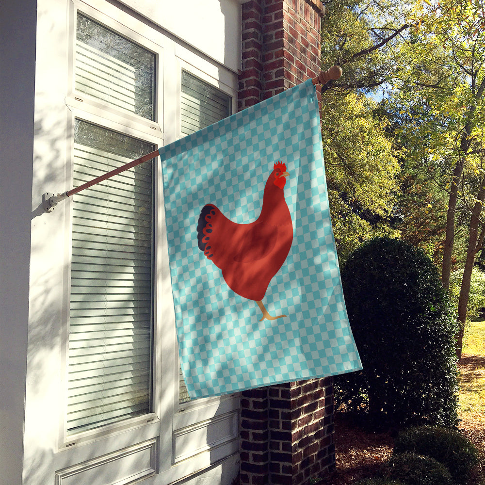 Caroline's Treasures New Hampshire Red Chicken Blue Check Flag Canvas House Size BB8017CHF