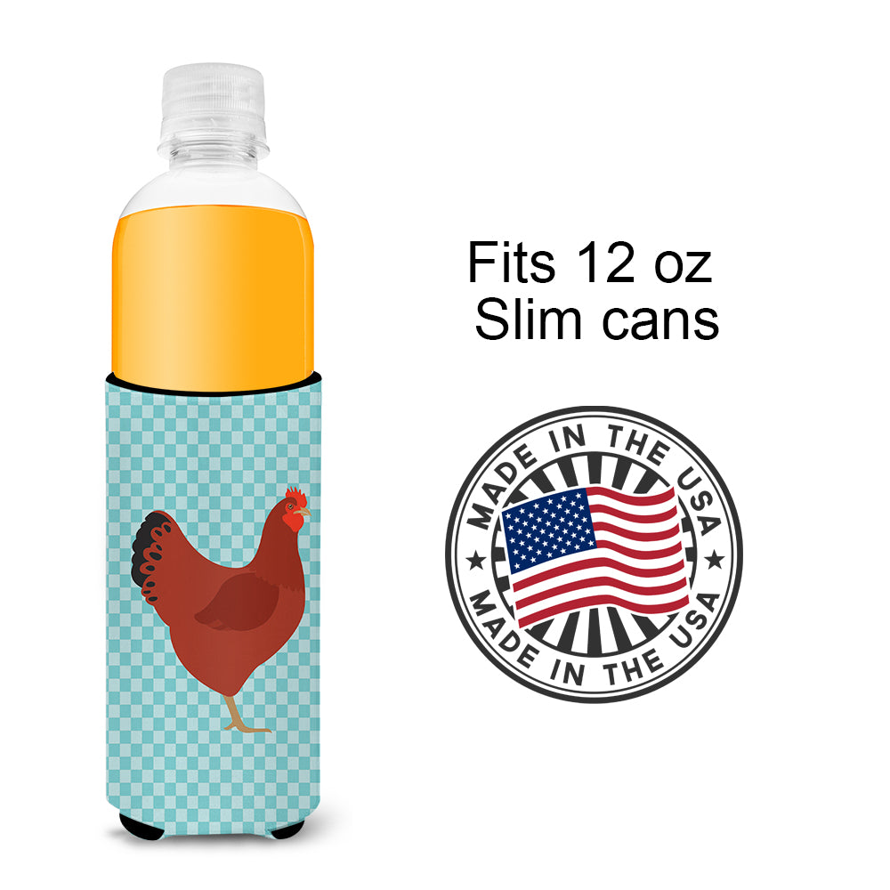 New Hampshire Red Chicken Blue Check  Ultra Hugger for slim cans  the-store.com.