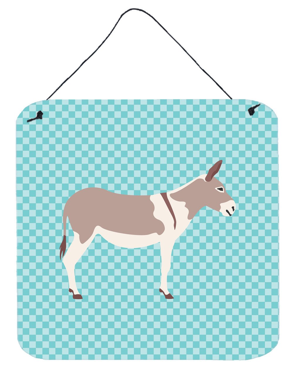 Australian Teamster Donkey Blue Check Wall or Door Hanging Prints BB8020DS66 by Caroline&#39;s Treasures