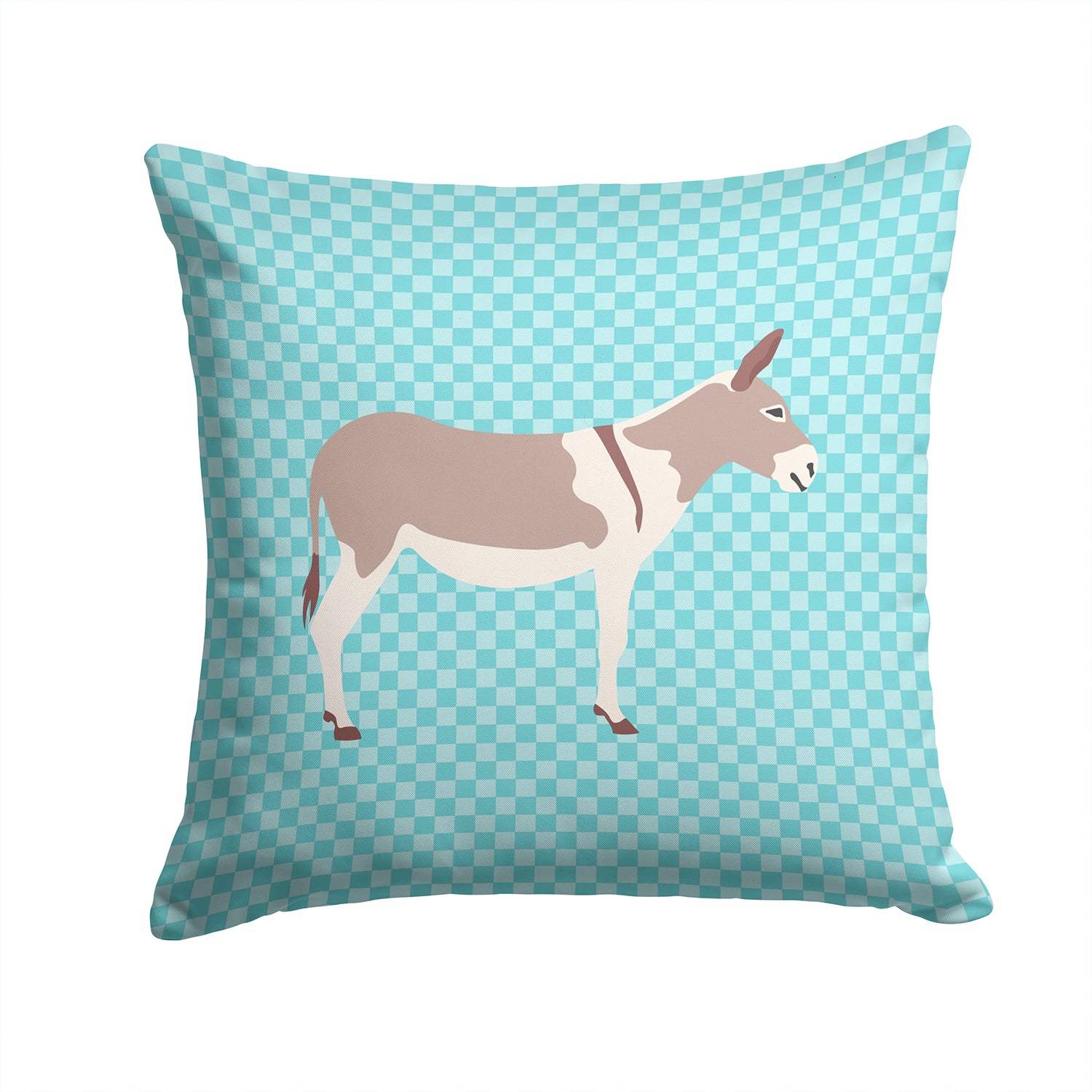 Australian Teamster Donkey Blue Check Fabric Decorative Pillow BB8020PW1414 - the-store.com