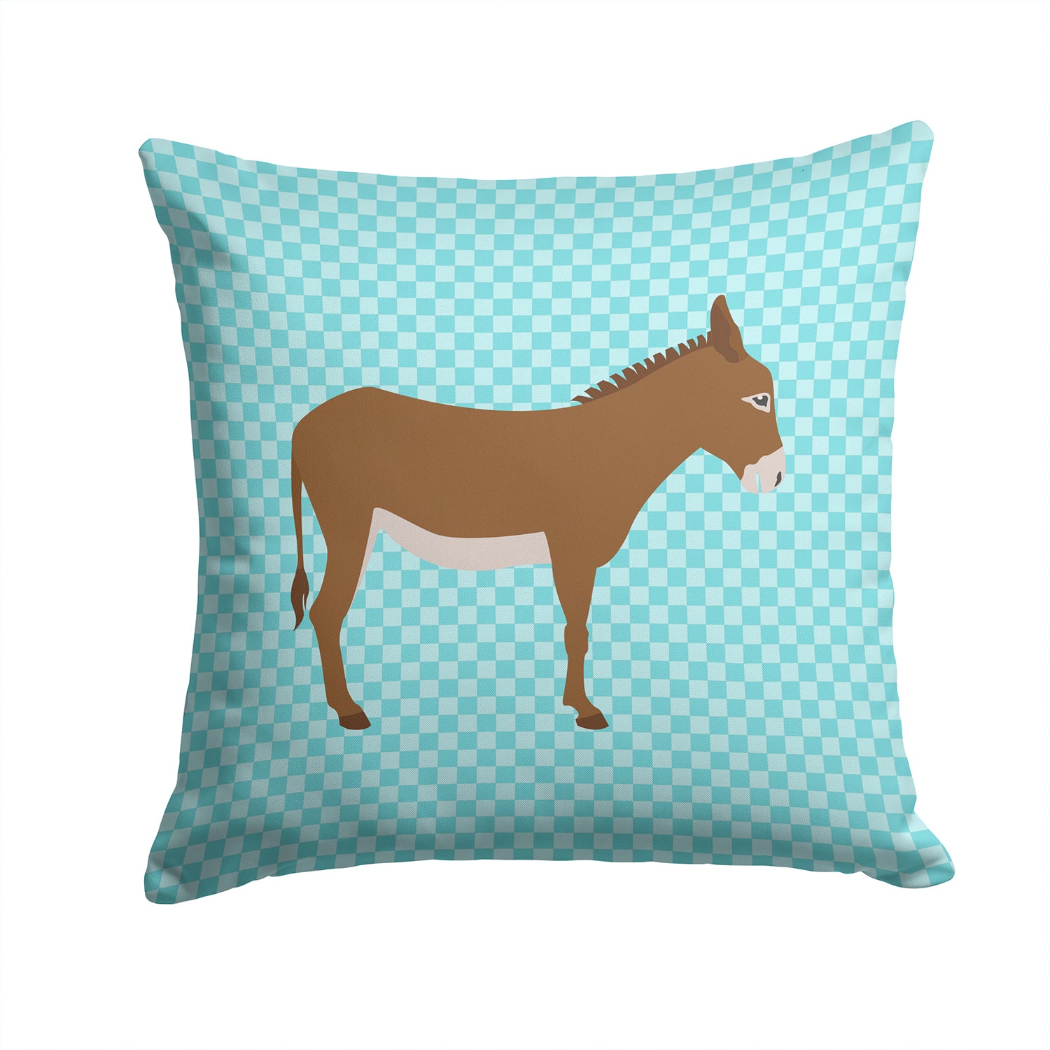 Cotentin Donkey Blue Check Fabric Decorative Pillow BB8023PW1414 - the-store.com