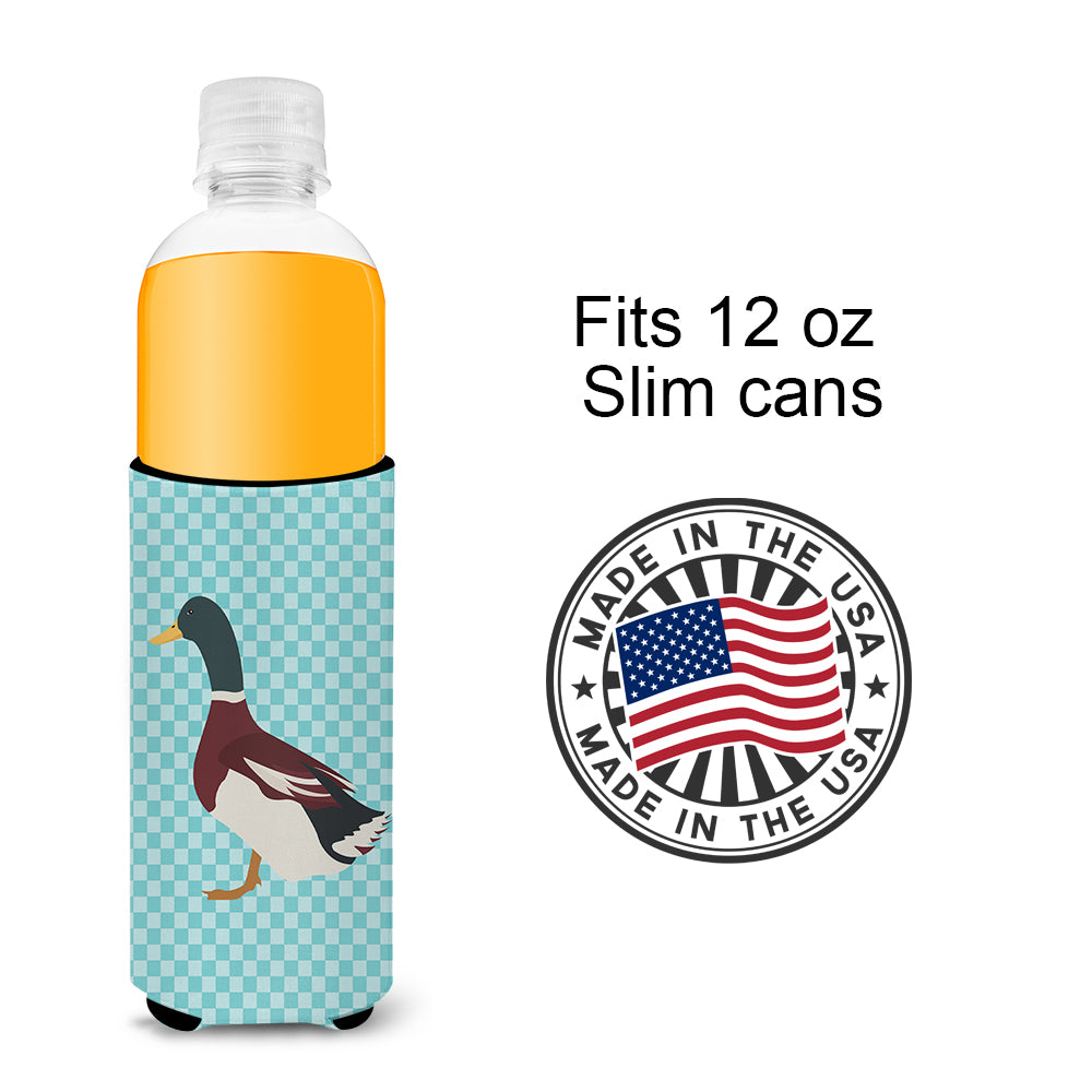 Rouen Duck Blue Check  Ultra Hugger for slim cans  the-store.com.