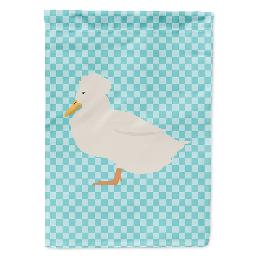 Crested Duck Blue Check Flag Canvas House Size BB8031CHF