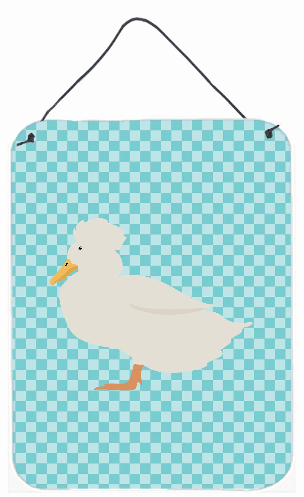Crested Duck Blue Check Wall or Door Hanging Prints BB8031DS1216 by Caroline&#39;s Treasures