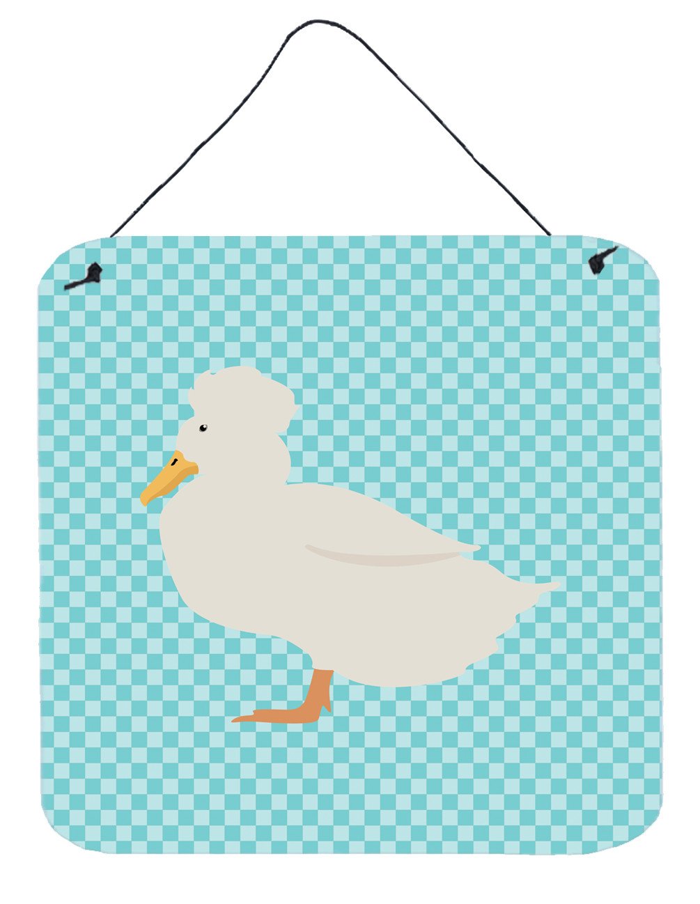 Crested Duck Blue Check Wall or Door Hanging Prints BB8031DS66 by Caroline's Treasures