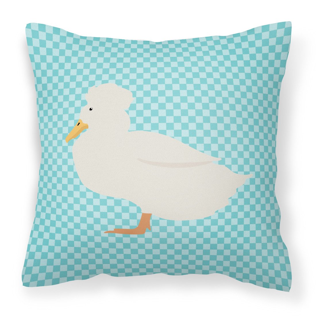 Crested Duck Blue Check Fabric Decorative Pillow BB8031PW1818 by Caroline&#39;s Treasures