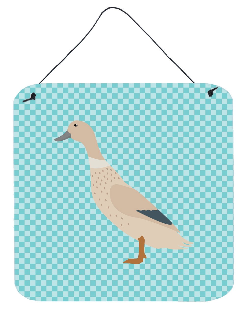 West Harlequin Duck Blue Check Wall or Door Hanging Prints BB8032DS66 by Caroline&#39;s Treasures