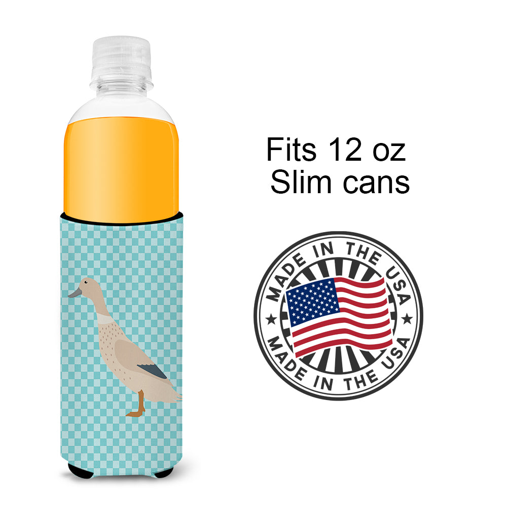 West Harlequin Duck Blue Check  Ultra Hugger for slim cans