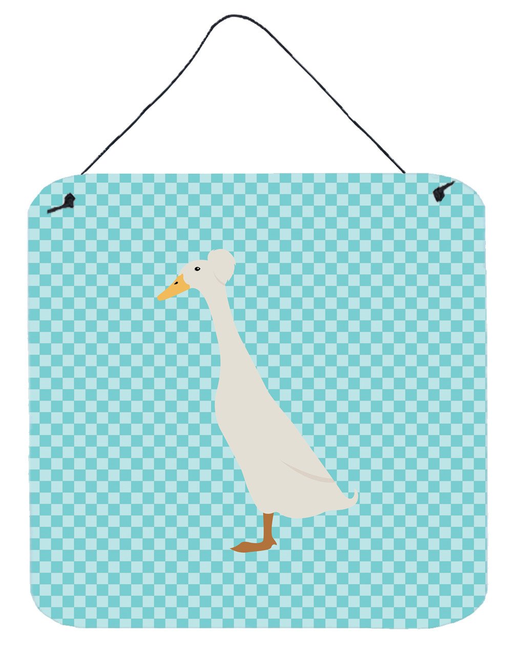 Bali Duck Blue Check Wall or Door Hanging Prints BB8033DS66 by Caroline's Treasures
