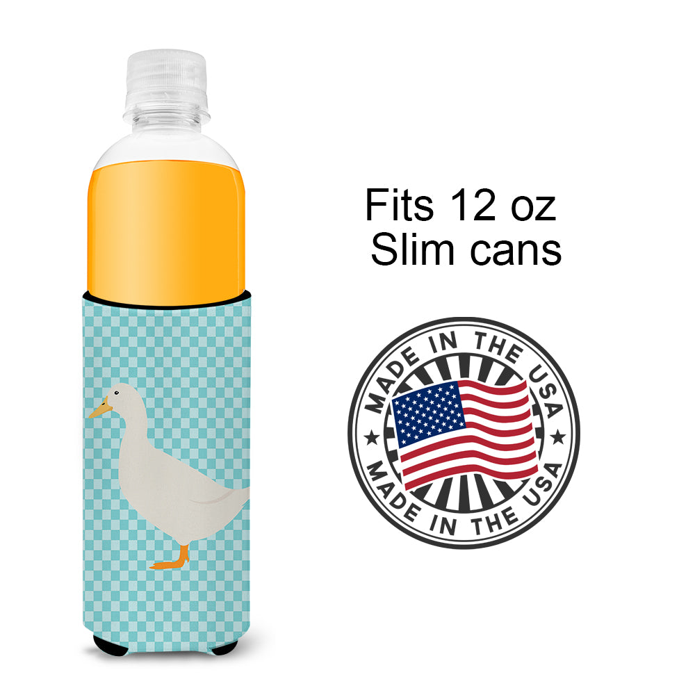 American Pekin Duck Blue Check  Ultra Hugger for slim cans