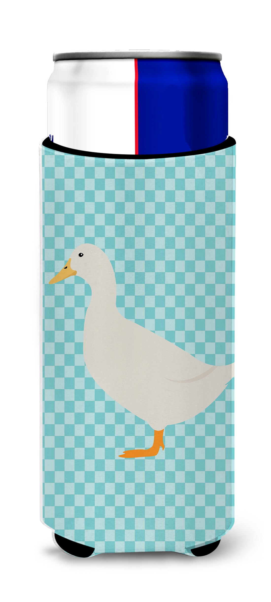 American Pekin Duck Blue Check  Ultra Hugger for slim cans  the-store.com.