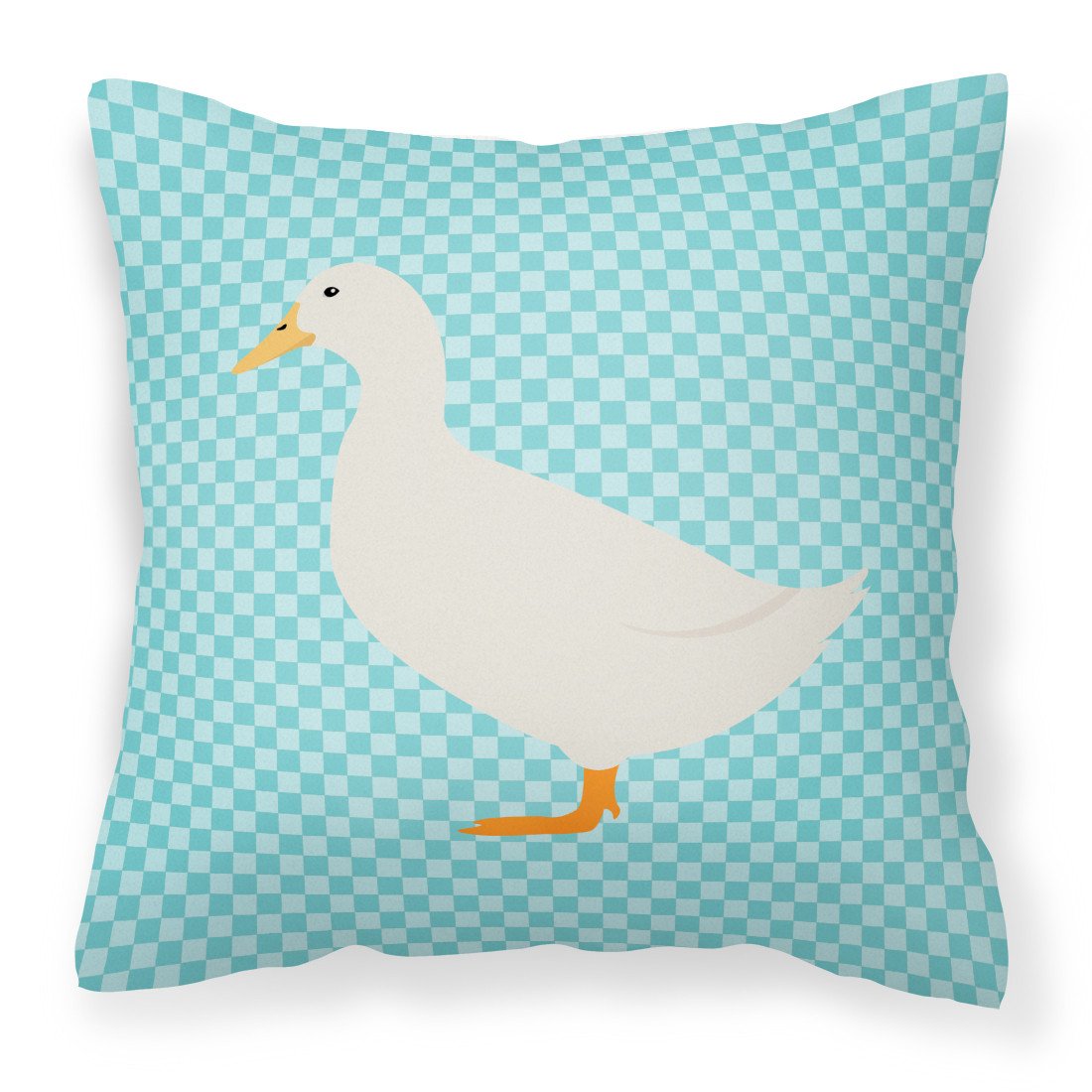 American Pekin Duck Blue Check Fabric Decorative Pillow BB8034PW1818 by Caroline&#39;s Treasures