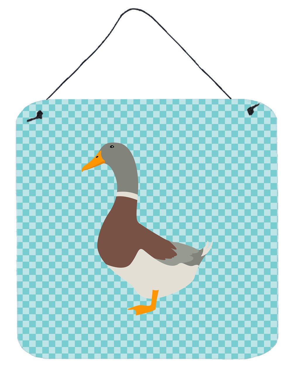 Saxony Sachsenente Duck Blue Check Wall or Door Hanging Prints BB8037DS66 by Caroline&#39;s Treasures