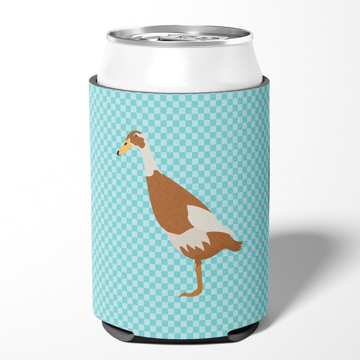 Indian Runner Duck Blue Check Can or Bottle Hugger BB8039CC  the-store.com.